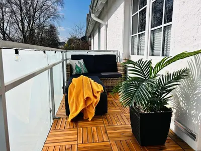 Ein Balkon oder eine Terrasse in der Unterkunft Harzburgliving Wohnung Goethe`s Ausblick