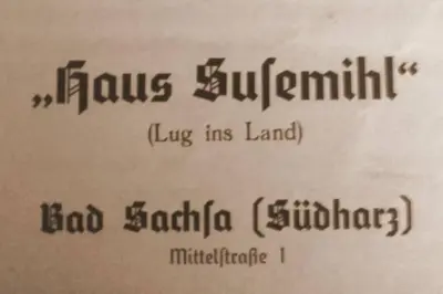 Ein Zertifikat, Auszeichnung, Logo oder anderes Dokument, das in der Unterkunft Haus Susemihl ausgestellt ist