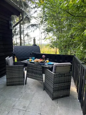 Ein Balkon oder eine Terrasse in der Unterkunft Steinbachhütte 2