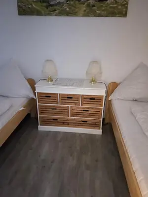 Ein Sitzbereich in der Unterkunft WohnungHahnenkleeLD