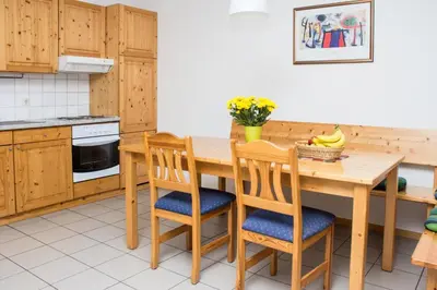 Küche/Küchenzeile in der Unterkunft Ferienwohnung Ferienhäuser am Brocken, 60 qm 2 Schlafzimmer