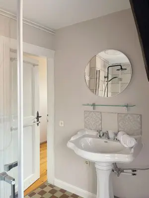 Ein Badezimmer in der Unterkunft Ferienhaus Schuhhof