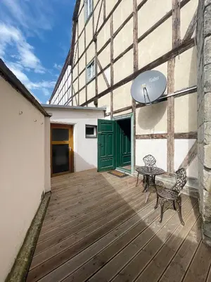 Ein Balkon oder eine Terrasse in der Unterkunft Ferienhaus Schuhhof