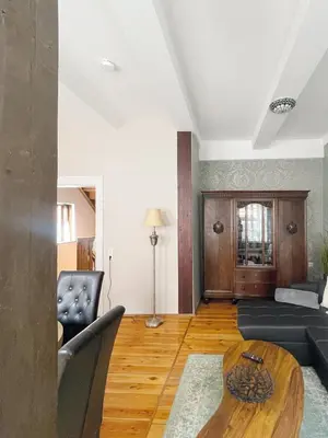 Ein Bett oder Betten in einem Zimmer der Unterkunft Ferienhaus Schuhhof