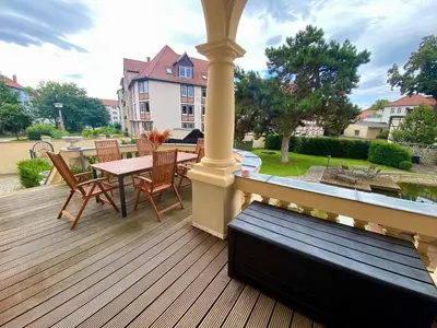 Ein Balkon oder eine Terrasse in der Unterkunft Villa Le Palais Quedlinburg