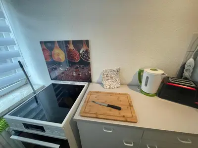 Küche/Küchenzeile in der Unterkunft FeWo „Am Kanonenberg“