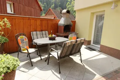 Ein Balkon oder eine Terrasse in der Unterkunft Ferienhaus Simone
