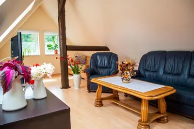 Ein Sitzbereich in der Unterkunft Ferienhaus Simone