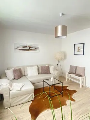 Ein Sitzbereich in der Unterkunft Harzperle 1 II zentrales 3 Zi Apartment II Familien