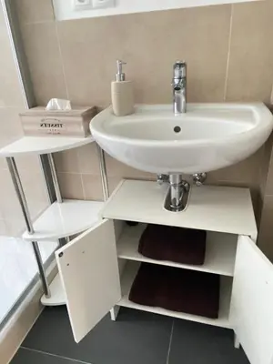 Ein Badezimmer in der Unterkunft Harzperle 3 II zentrales 3 Zi Apartment II Familien