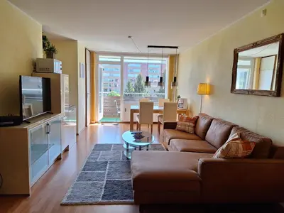 Ein Sitzbereich in der Unterkunft Luxus-Wohnung am Nationalpark Harz für Aktivurlaub