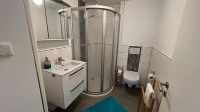 Ein Badezimmer in der Unterkunft Ferienwohnung Bad Harzburg Grubenweg 34