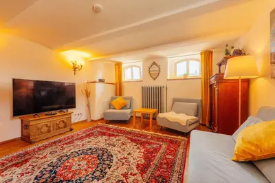 TV/Unterhaltungsangebot in der Unterkunft Deluxe Appartement (70m2) bis 6 Personen im Oberharz Antik Villa im Harz