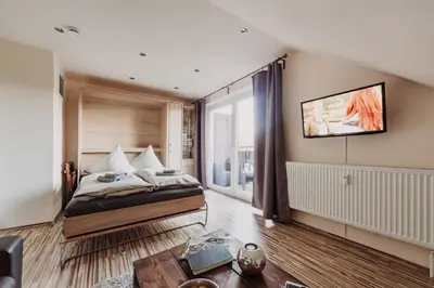 Ein Bett oder Betten in einem Zimmer der Unterkunft Hexe I - mit Blick auf den Wurmberg