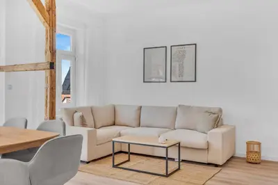 Ein Sitzbereich in der Unterkunft Superb - Schlossblick - Zentral - Smart TV