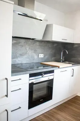 Küche/Küchenzeile in der Unterkunft Ferienwohnung am Bollrich