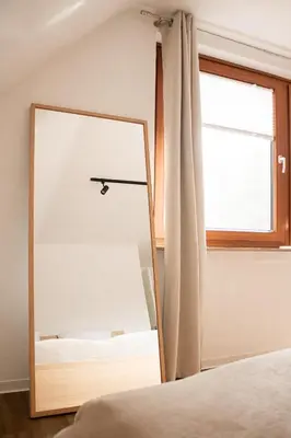 Ein Bett oder Betten in einem Zimmer der Unterkunft Ferienwohnung am Bollrich