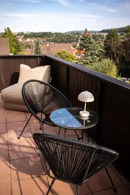 Ein Balkon oder eine Terrasse in der Unterkunft Ferienwohnung am Bollrich