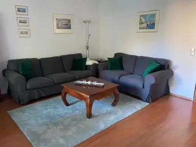 Ein Sitzbereich in der Unterkunft Luchsury Appartment