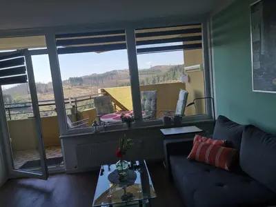 Ein Sitzbereich in der Unterkunft Apartment KY481 im Panoramic Hohegeiß