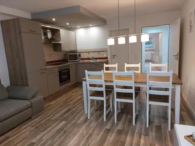 Küche/Küchenzeile in der Unterkunft Ferienwohnung Weitblick 1