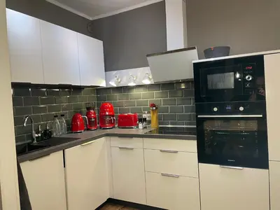 Küche/Küchenzeile in der Unterkunft Apartment Beletage Bad Harzburg