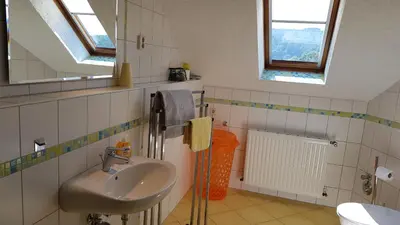 Ein Badezimmer in der Unterkunft ALACARD Ferienwohnungen Höffgen Thale Harz