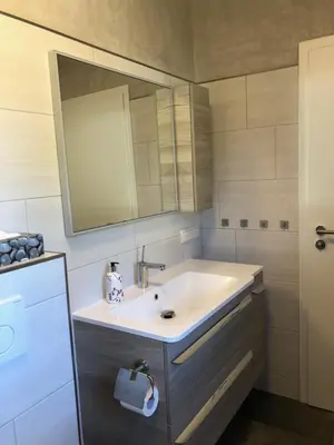 Ein Badezimmer in der Unterkunft Harzquerbahnblick