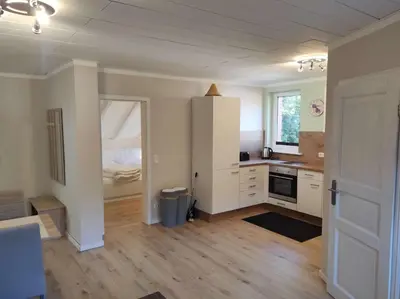 Küche/Küchenzeile in der Unterkunft Gästehaus Harzklause 6