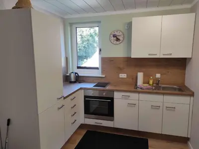 Küche/Küchenzeile in der Unterkunft Gästehaus Harzklause 6