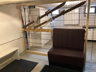 Ein Sitzbereich in der Unterkunft Harzkind