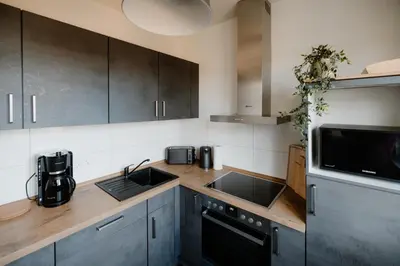 Küche/Küchenzeile in der Unterkunft Ferienwohnung Brockenblick