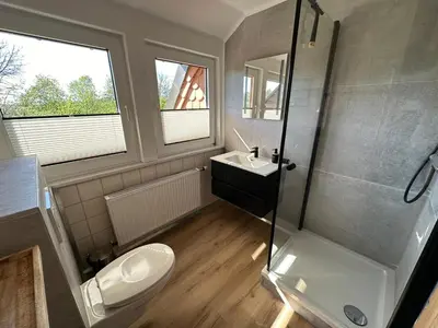Ein Badezimmer in der Unterkunft Altes Forsthaus Fischbach