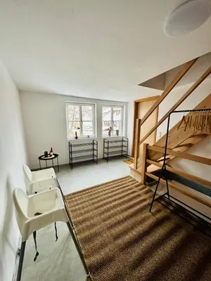 Ein Sitzbereich in der Unterkunft Studio Reichenstrasse