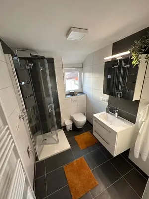 Ein Badezimmer in der Unterkunft TraumFeWo Morgentau #Netflix #Terrasse von Harztraveler