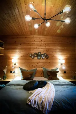 Ein Bett oder Betten in einem Zimmer der Unterkunft Bergfreude Chalet