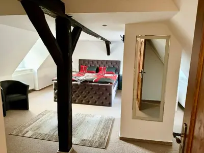Ein Bett oder Betten in einem Zimmer der Unterkunft Ferienhaus an der “Ilse”