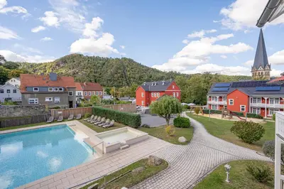 Ein allgemeiner Bergblick oder ein Berglick von der Ferienwohnung aus