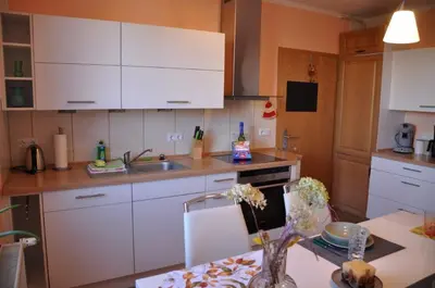Küche/Küchenzeile in der Unterkunft Ferienwohnung Wanderfreund