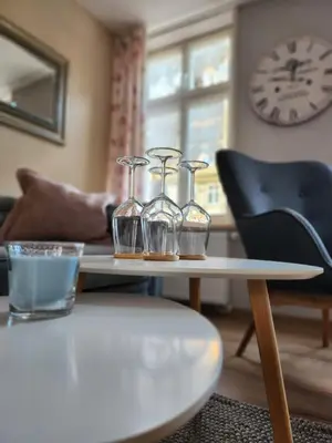 Ein Sitzbereich in der Unterkunft Ferienwohnung im Konvent