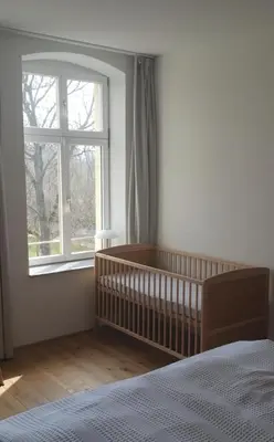 Ein Bett oder Betten in einem Zimmer der Unterkunft Ökoloft am Schlossberg von Quedlinburg