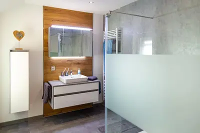 Ein Badezimmer in der Unterkunft Ferienwohnung Harzliebe - am Fuße des Brocken