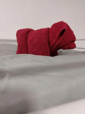 Ein Bett oder Betten in einem Zimmer der Unterkunft FeWo Gartenblick