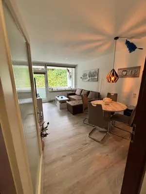 Ein Sitzbereich in der Unterkunft Ferienwohnung Sonnenschein