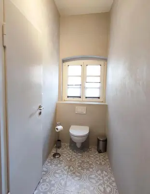 Ein Badezimmer in der Unterkunft Ferienwohnung Goslar mit Parkblick am Harz