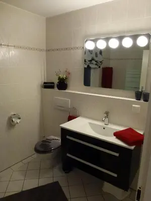 Ein Badezimmer in der Unterkunft Fewo Hexentanz