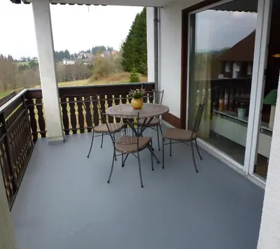Ein Balkon oder eine Terrasse in der Unterkunft Fewo Hexentanz