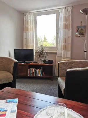 Ein Sitzbereich in der Unterkunft Ferienhaus Appold