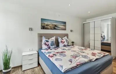 Ein Bett oder Betten in einem Zimmer der Unterkunft Gorgeous Apartment In St Andreasberg
