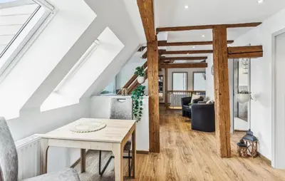 Ein Sitzbereich in der Unterkunft Beautiful Apartment In St Andreasberg